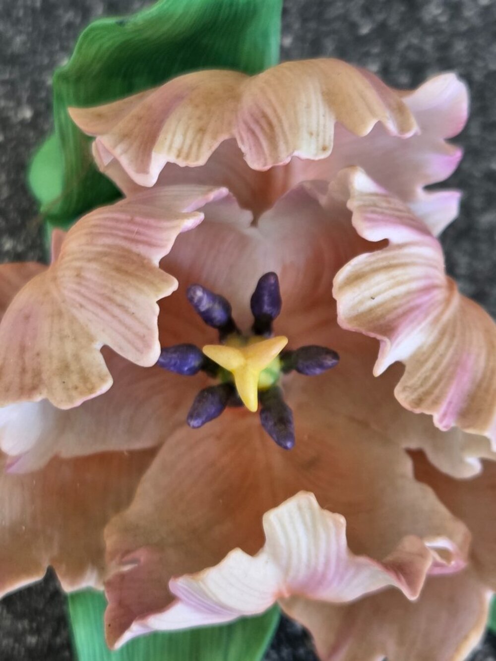 Lenox Fine Porcelain Flowers 1989 Iris, Parrot Tulip, Tea Rose Set of 3